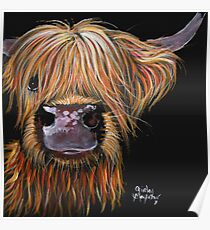 SCOTTISH HAIRY HIGHLAND COW 'HENRY' By Shirley MacArthur Poster