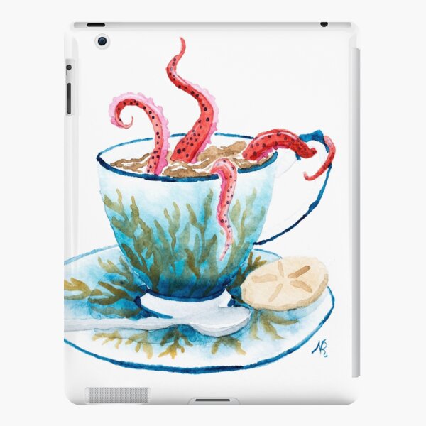 Octopus Teacup Watercolour Painting iPad Snap Case