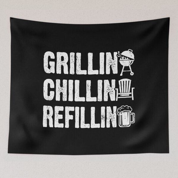 Item preview, Grillin Chillin Refillin Barbeque BBQ Party Drinking Beer designed and sold by haselshirt.