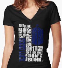 Don't Blink Women's Fitted V-Neck T-Shirt