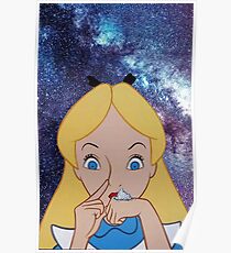 Alice in Wonderland doing a Bump Poster