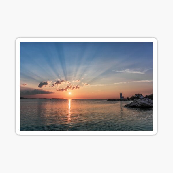 Sunbeams at Annisquam lighthouse #2 Sticker