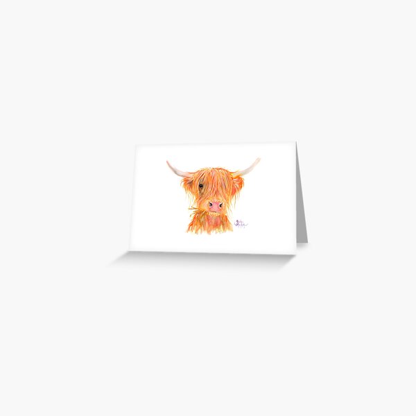 SCOTTISH HIGHLAND COW 'FERGUS' By Shirley MacArthur Greeting Card