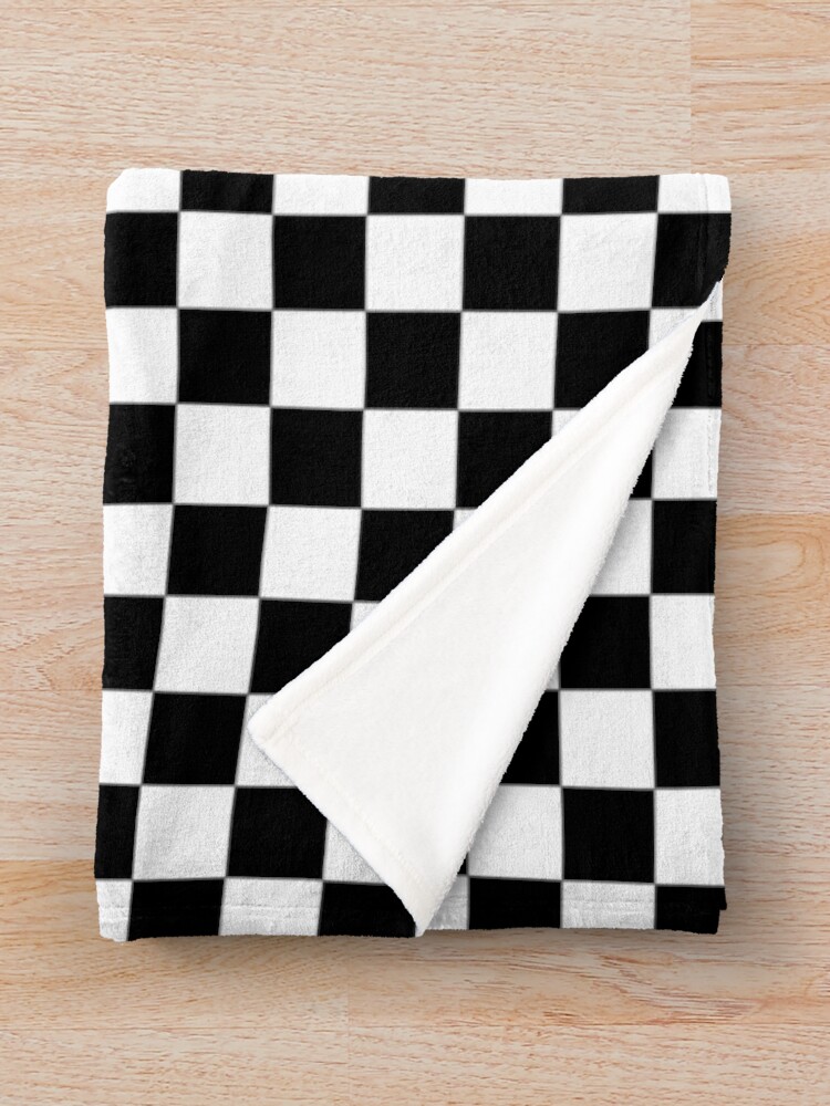 Alternate view of Checkered Flag. Chequered Flag. Motor Sport. Checkerboard. Pattern. WIN. WINNER. Racing Cars. Race. Finish line. BLACK. Throw Blanket