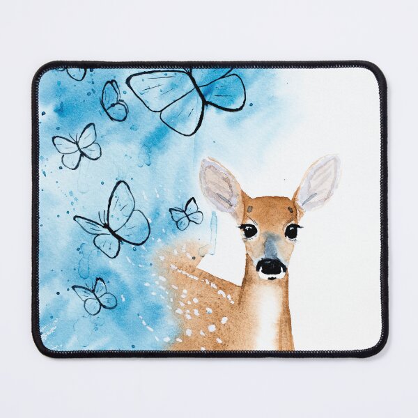 Item preview, Butterfly Deer Watercolour Painting designed and sold by Nicky Rollings.