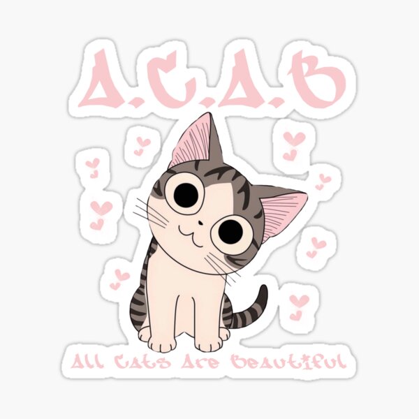 All Cats Are Beautiful - pink Sticker