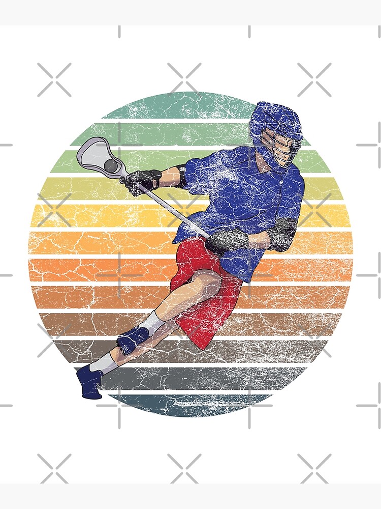 “Lacrosse Player with vintage sunset grunge texture " Poster for Sale