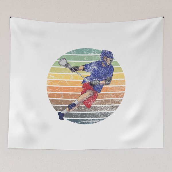 Item preview, Lacrosse Player with vintage sunset grunge texture  designed and sold by Rhu Creations.