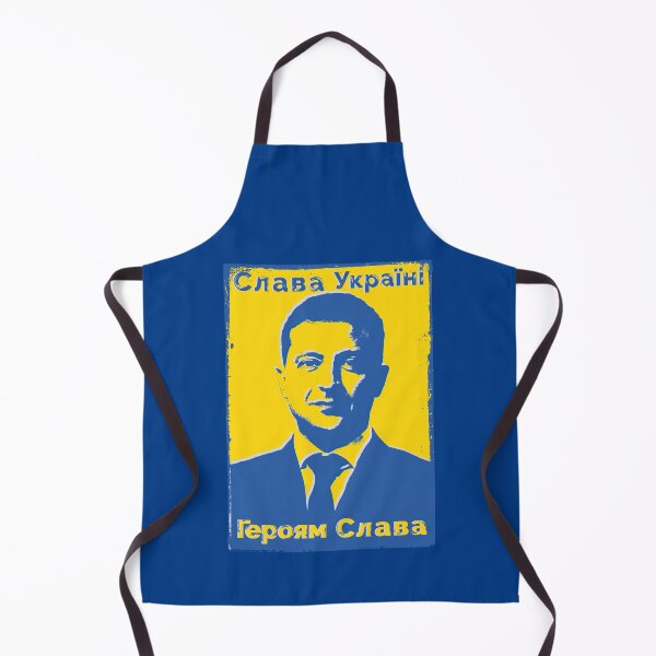 Item preview, Слава Україні! Героям слава! Blue and Yellow Ukraine Flag Colors Ukraine President Volodymyr Zelensky SLAVA UKRAINI HEROIAM SLAVA Distressed Pop Art Typographic Quote to Support Ukraine and Ukrainians designed and sold by zenturtlemerch.