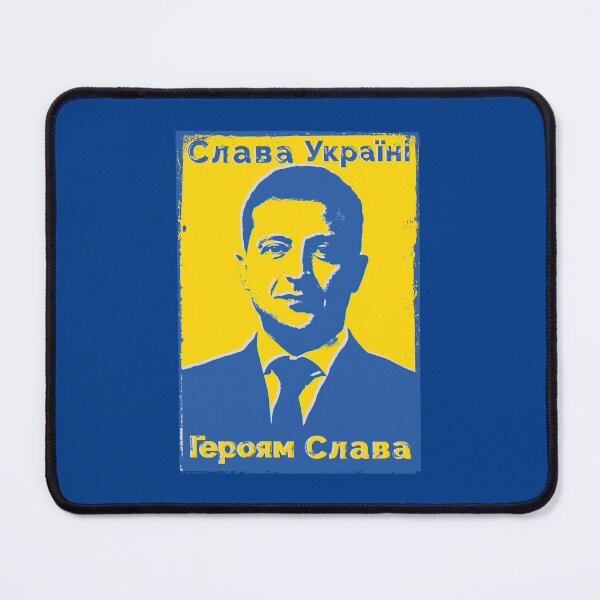 Item preview, Слава Україні! Героям слава! Blue and Yellow Ukraine Flag Colors Ukraine President Volodymyr Zelensky SLAVA UKRAINI HEROIAM SLAVA Distressed Pop Art Typographic Quote to Support Ukraine and Ukrainians designed and sold by zenturtlemerch.