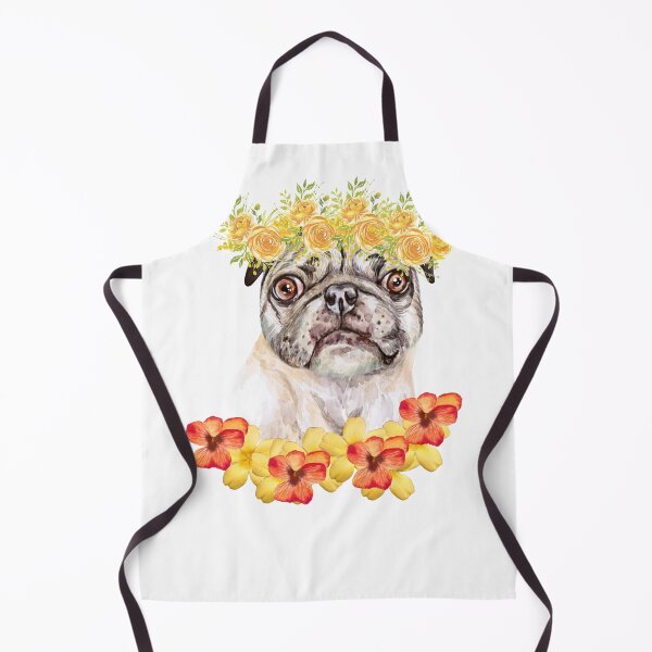 Item preview, Floral Pug. Floral Pug. Pug and yelllow roses. designed and sold by Doggymadness.