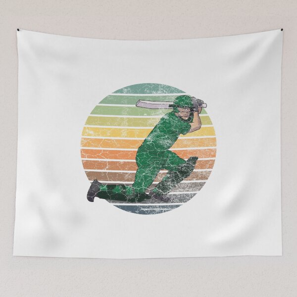 Item preview, Cricket Player with vintage sunset grunge texture  designed and sold by Rhu Creations.