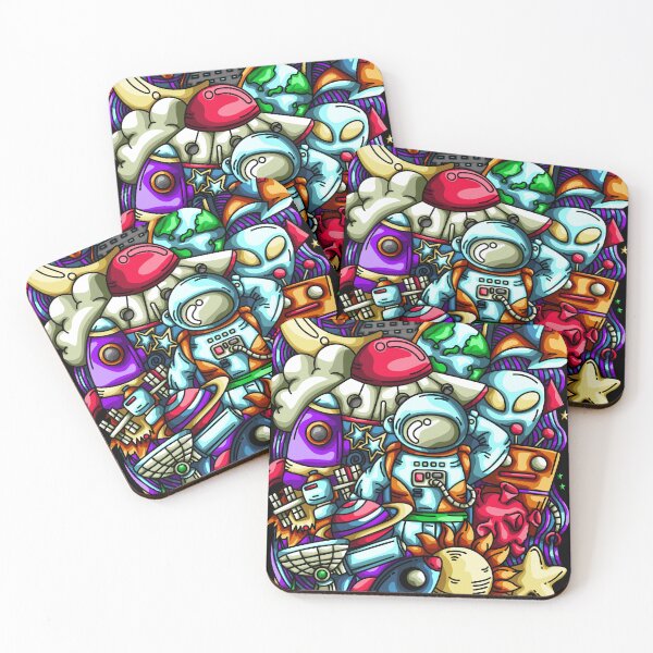 Item preview, Space Doodle Illustration designed and sold by Kincrevstudio.