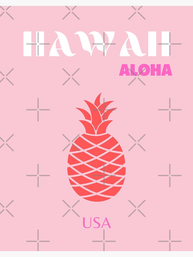 Hawaii, Preppy, Preppy Room, Preppy Art, Pink Photographic Print