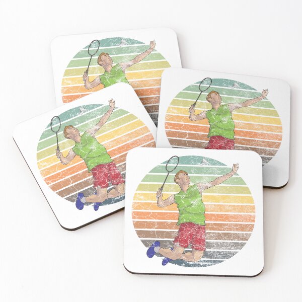 Item preview, Badminton Player with vintage sunset grunge texture  designed and sold by Rhu Creations.