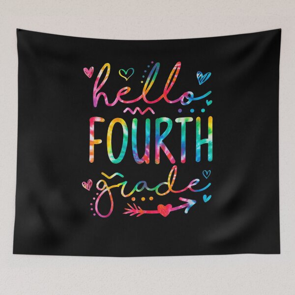Item preview, Hello Fourth Grade Teacher Student Back To School Tie Dye  designed and sold by scirarmav.