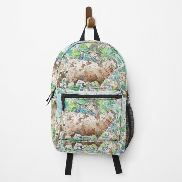 Item preview, Surreal sheep in the garden ambush watercolor painting designed and sold by MikeJory.