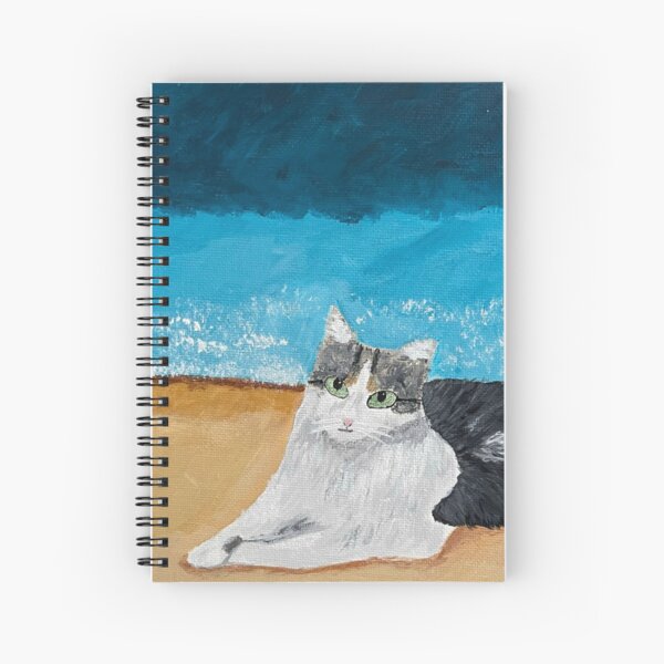 Tabby cat on the beach Spiral Notebook