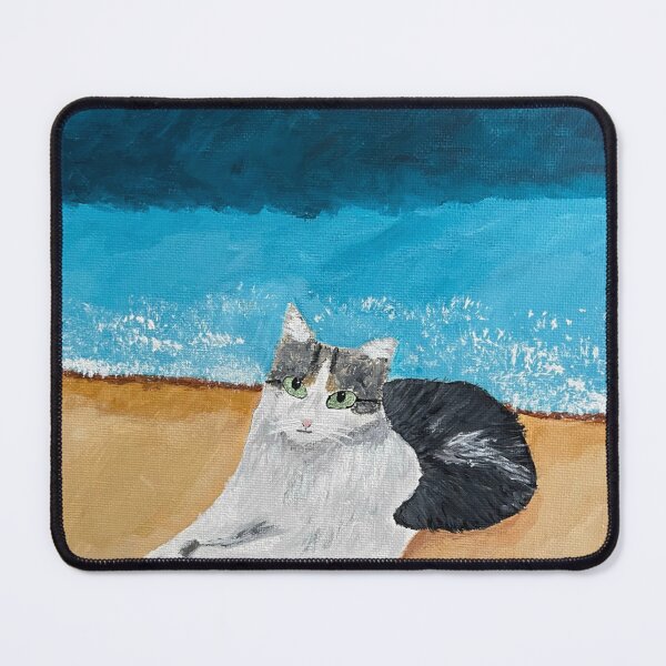 Item preview, Tabby cat on the beach designed and sold by catladyjoy.