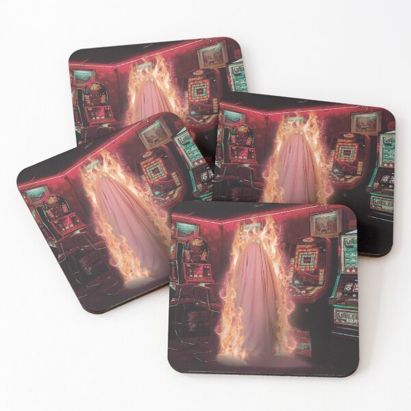 Item preview, Burning Ghost in Retro Game Room - Surreal Collage Art designed and sold by MyTrippyPlanet.
