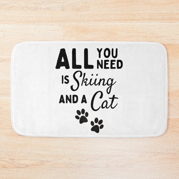 Item preview, All you need is skiing and a cat designed and sold by TheGreenGoat.