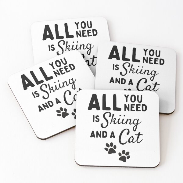 Item preview, All you need is skiing and a cat designed and sold by TheGreenGoat.