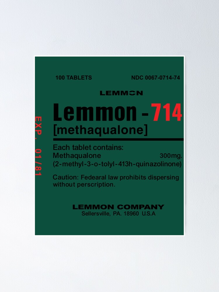 "Lemmon 714 Quaalude from The Wolf of Wall Street " Poster for Sale by
