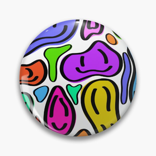 Item preview, dripping, meliting smiley faces bright rainbow designed and sold by Simplequeen.