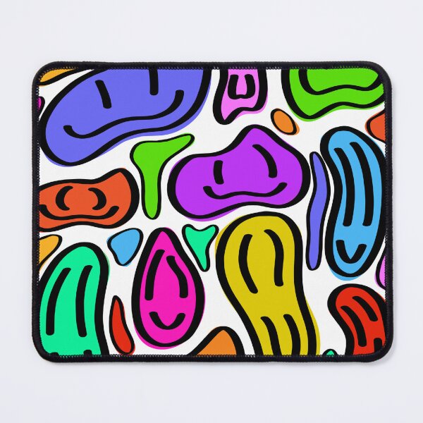 Item preview, dripping, meliting smiley faces bright rainbow designed and sold by Simplequeen.