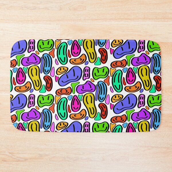 Item preview, dripping, meliting smiley faces bright rainbow designed and sold by Simplequeen.