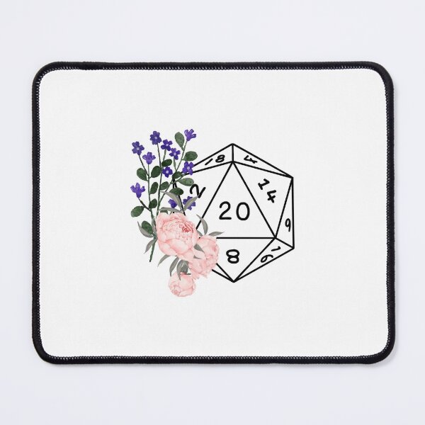 Item preview, Flowers around d20 die designed and sold by OakenPrimrose.