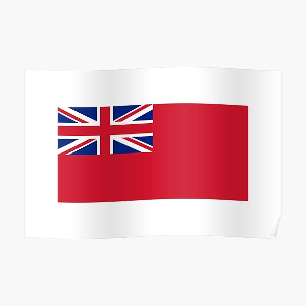 Red Ensign. NAVY, Merchant Navy, Flag, Red Duster, Royal Navy Flag. Poster