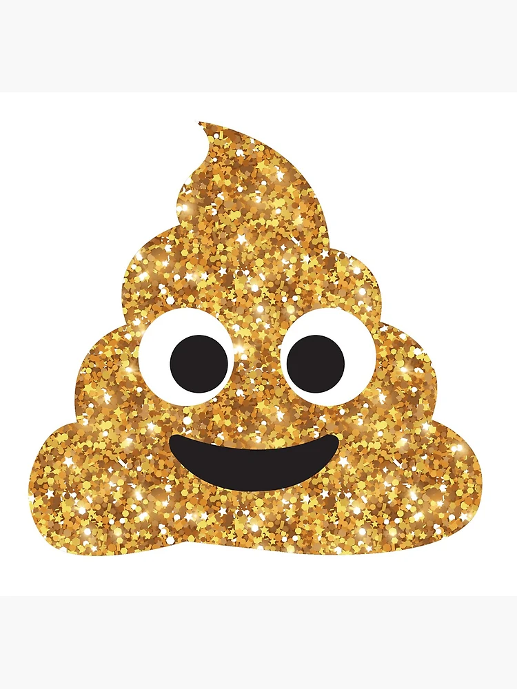 Funny Hilarious Glitter Gold Poop Emoji Texting Vibes | Greeting Card