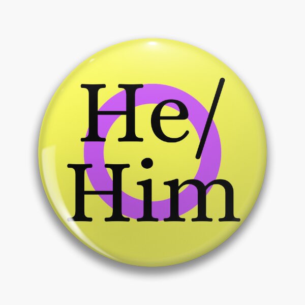 Item preview, He Him Intersex Pronombre Identidad de género Chapa designed and sold by prideXrainbow.