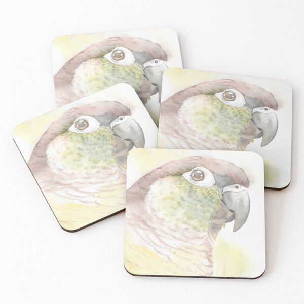 Item preview, Green-cheeked parakeet watercolor portrait bird parrot designed and sold by L'Atelier Oranjade.
