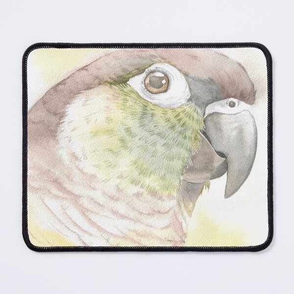 Item preview, Green-cheeked parakeet watercolor portrait bird parrot designed and sold by L'Atelier Oranjade.