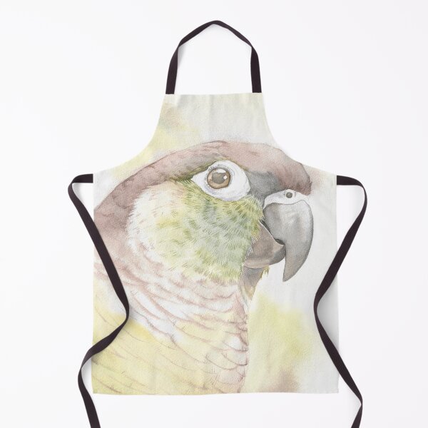 Item preview, Green-cheeked parakeet watercolor portrait bird parrot designed and sold by L'Atelier Oranjade.