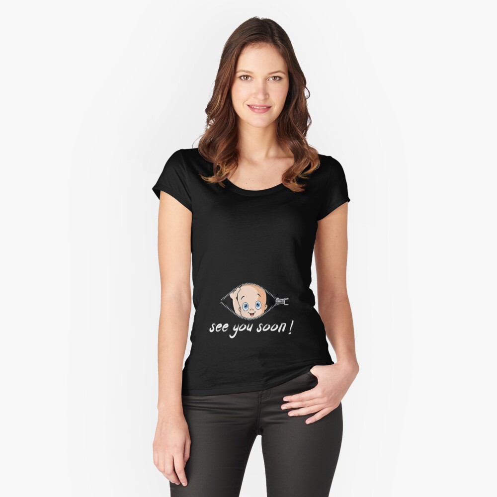 Ann Arbor Tees See You SOON! - Cute Funny Maternity Top, Pregnancy Baby Pregnant T-Shirt