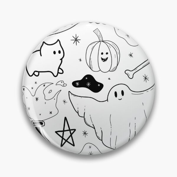 Item preview, witchy ink pattern halloween | doodle wallpaper | black designed and sold by Simplequeen.