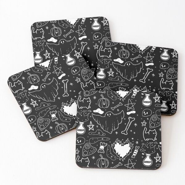 Item preview, witchy ink pattern halloween | doodle wallpaper | white designed and sold by Simplequeen.
