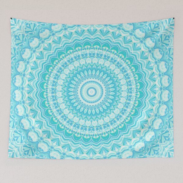 Item preview, Turquoise Bright Mandala designed and sold by Kelly Dietrich Mandala & Fractal Art.