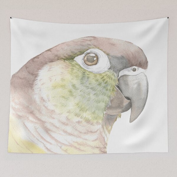 Item preview, Green-cheeked parakeet watercolor portrait bird parrot v2 designed and sold by L'Atelier Oranjade.