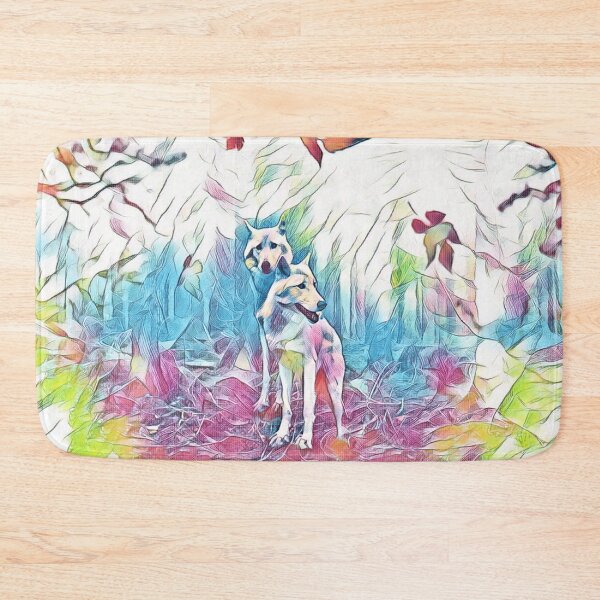 Item preview, Wolves In The Woods An Autumn Woodland Scene In Stylized Pastel Colours designed and sold by McThingummy.