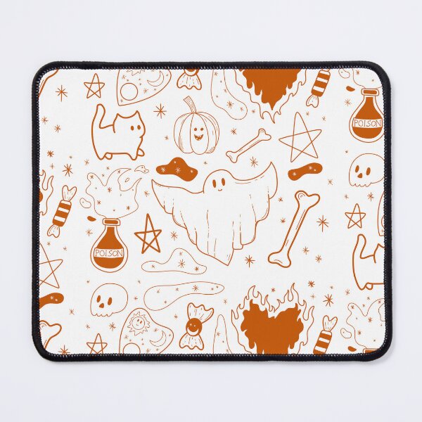 Item preview, witchy ink pattern halloween | doodle wallpaper | orange designed and sold by Simplequeen.