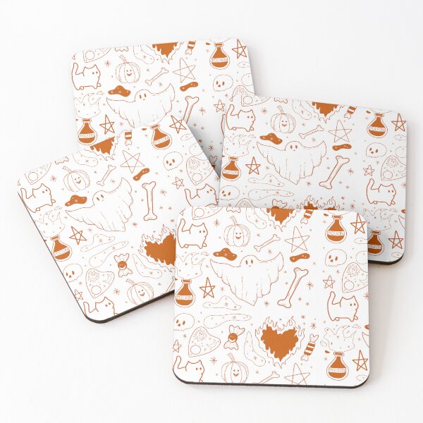 Item preview, witchy ink pattern halloween | doodle wallpaper | orange designed and sold by Simplequeen.