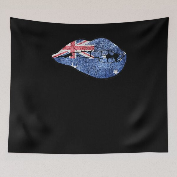 Item preview, Australia Mouth Biting Lips Flag  designed and sold by judyufmi.