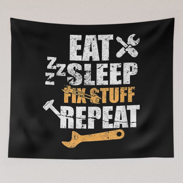 Item preview, Mens Eat Sleep Fix Stuff Repeat Father Men Dad Hero  designed and sold by u8ritaae.