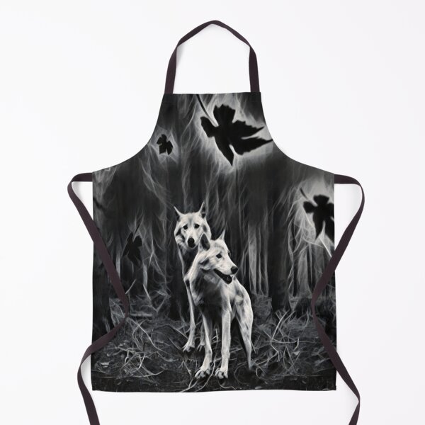 Item preview, White Wolves In The Woods At Night An Autumnal Woodland Scene designed and sold by McThingummy.