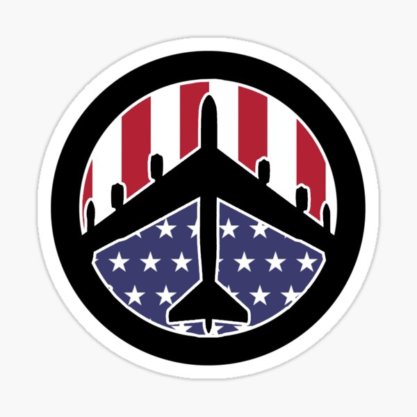 Item preview, B52 Bomber  peace symbol AMERICAN FLAG designed and sold by Hammered Time.