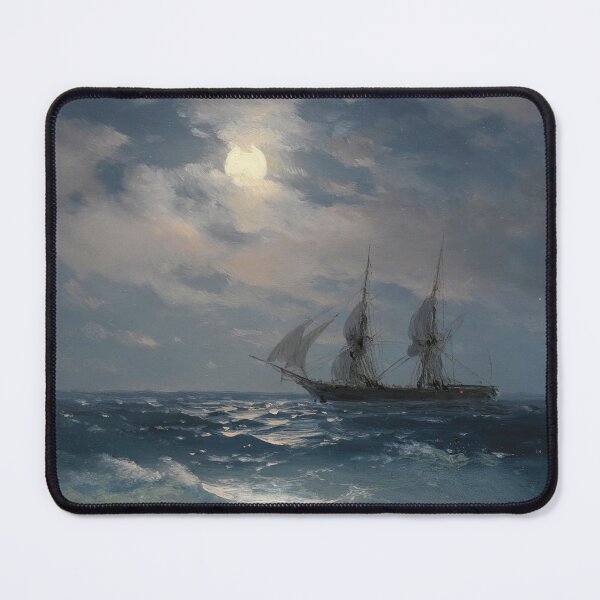 Item preview, The Brig Mercury In Moonlight - Ivan Konstantinovich Aivazovsky  designed and sold by TeeARTHY.